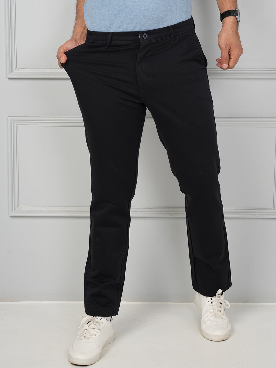 

JOHN WATSON Men Comfort Cotton Trouser, Navy blue