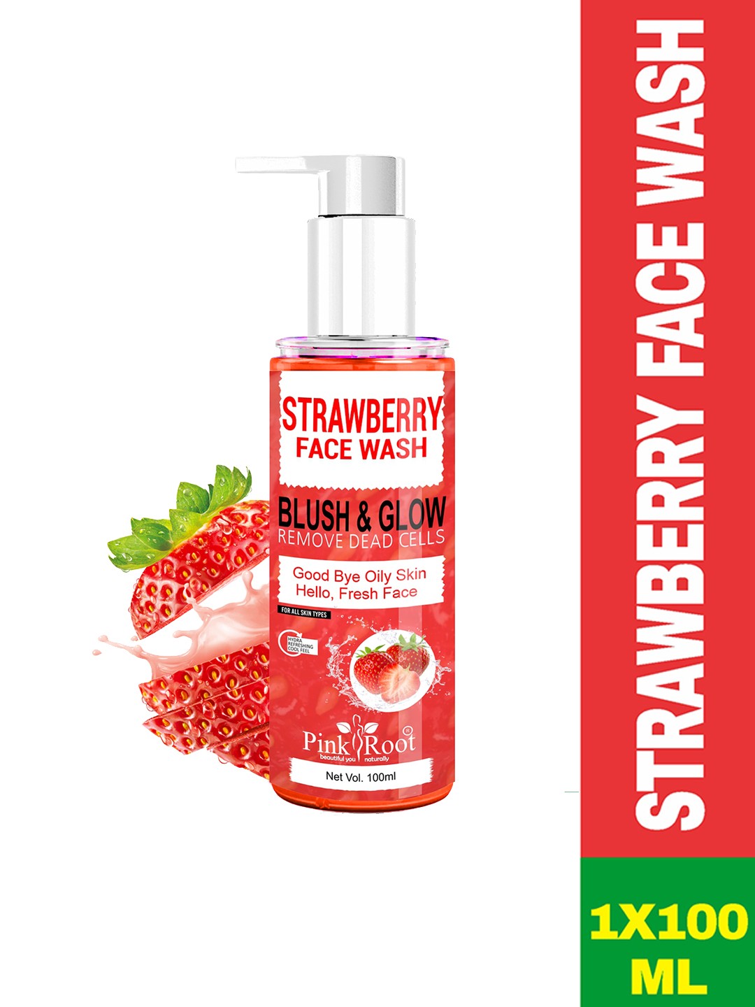 

Pink Root Strawberry Face Wash With Vitamin E - 100ml, White