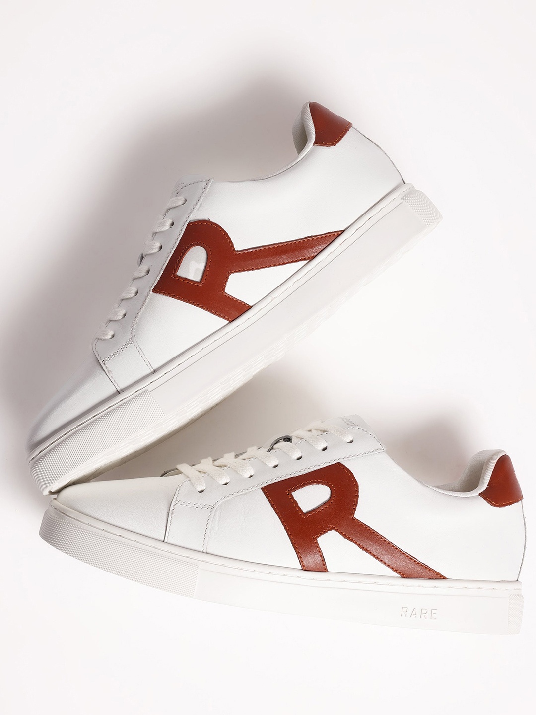 

RARE RABBIT Men Nova Striped Leather Sneakers, White