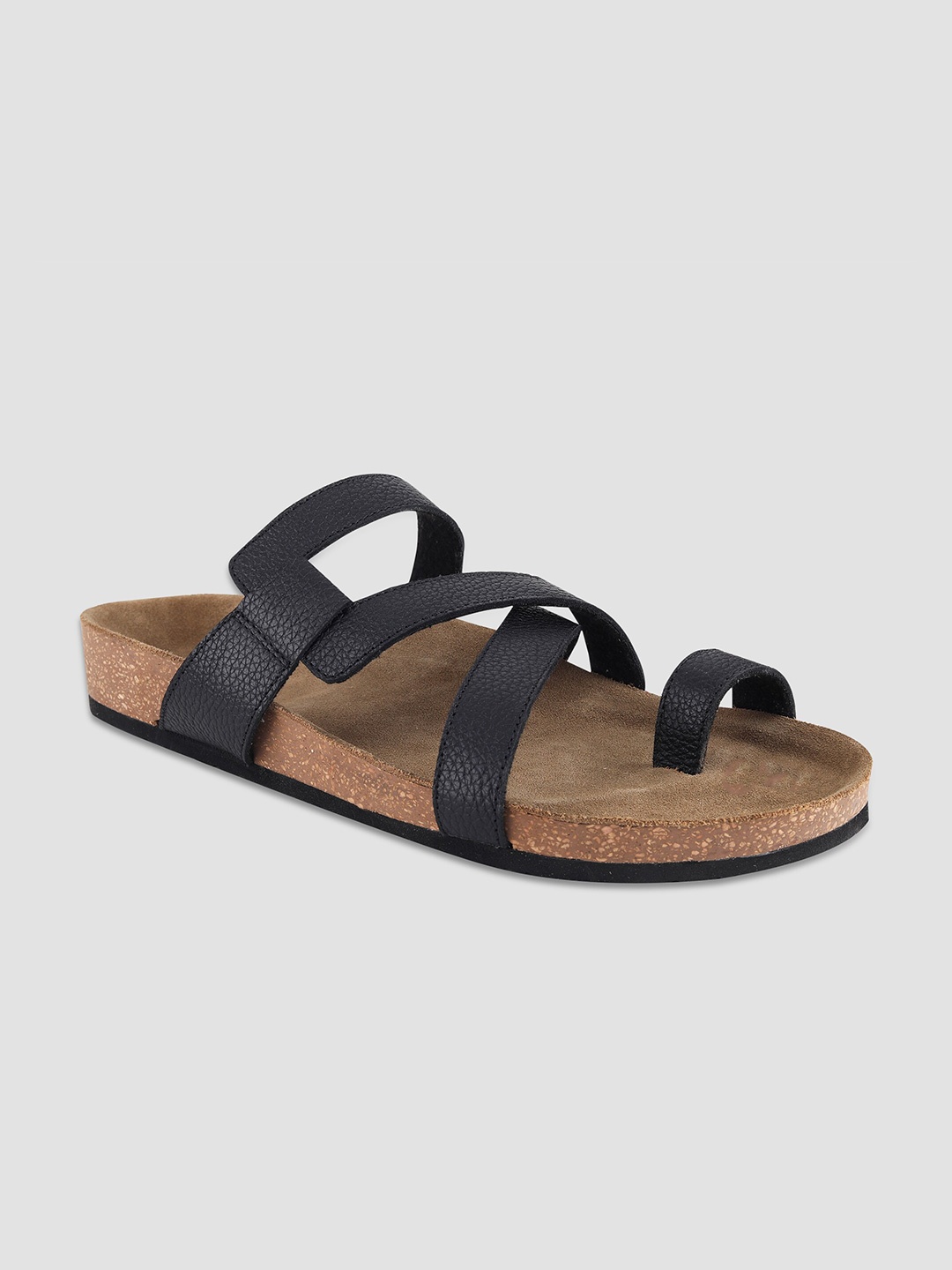 

EZOK Men Leather Comfort Sandals, Black