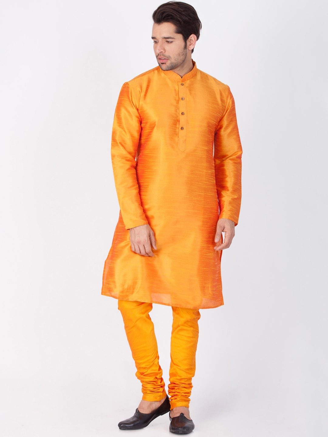 

VASTRAMAY Long Sleeves Kurta with Churidar, Orange