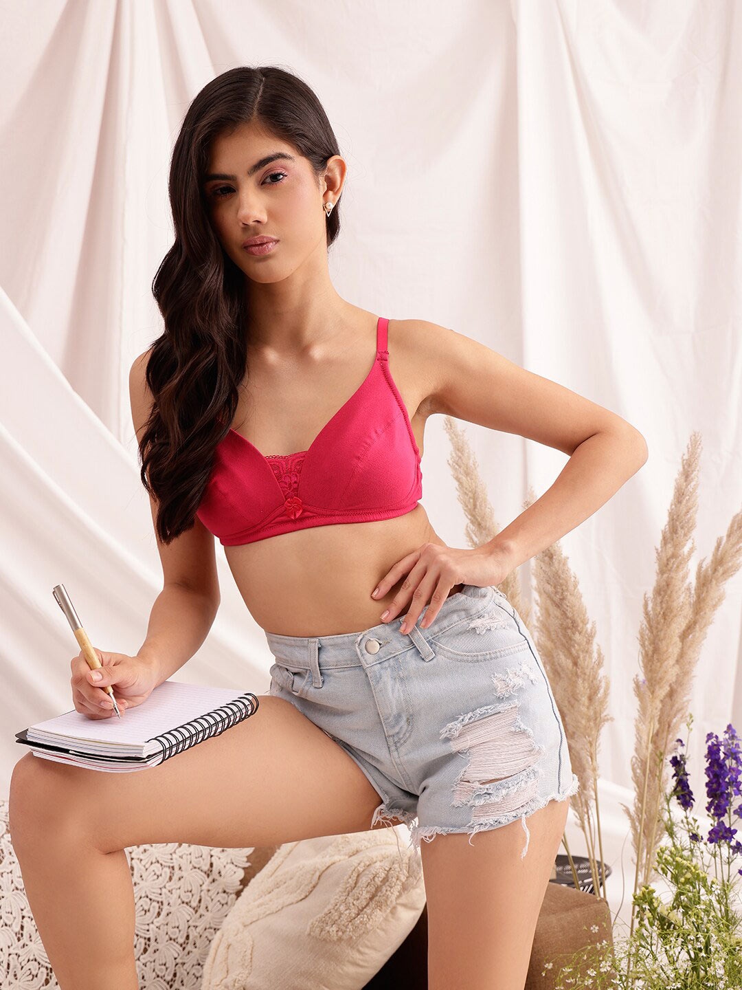 

Chelvet Full Coverage Everyday Bra with All Day Comfort, Pink