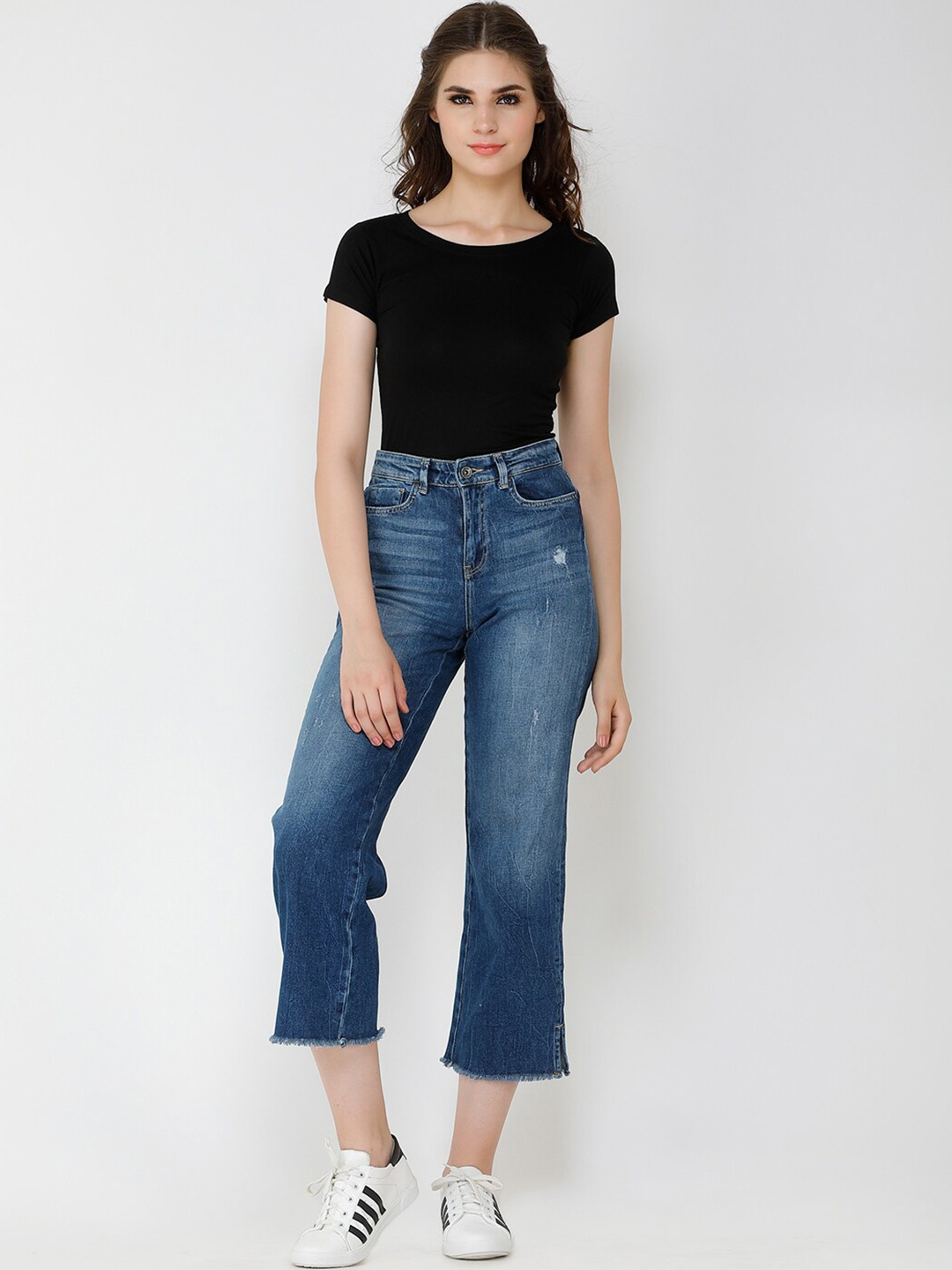 

BAESD Round Neck Cotton Fitted Top, Black