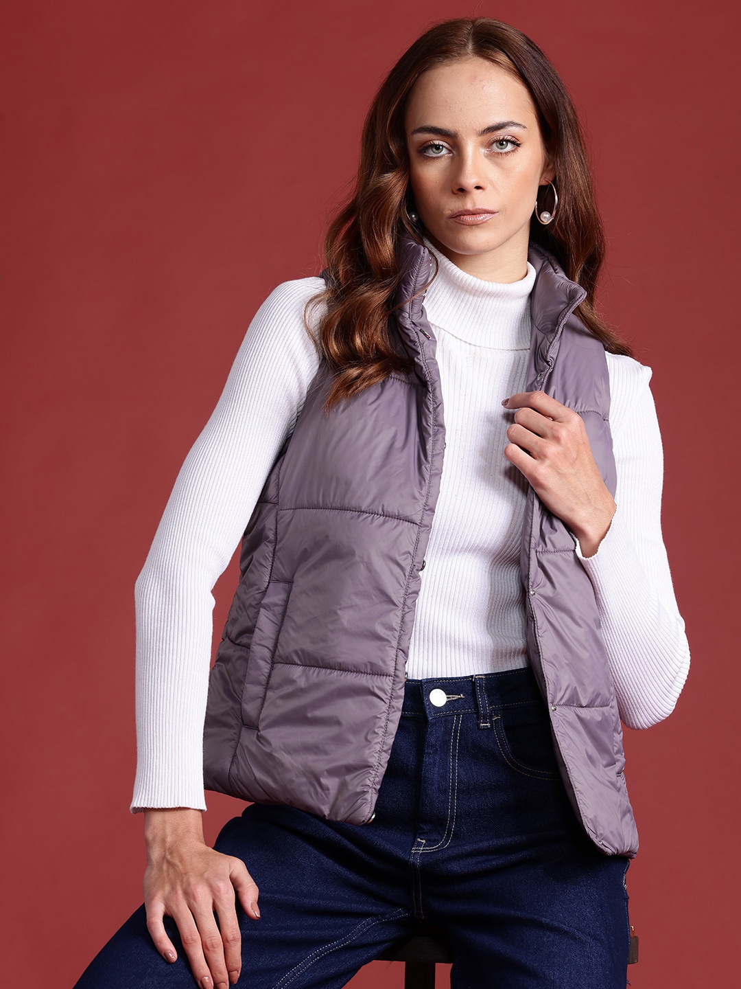 

all about you Padded Jacket, Mauve