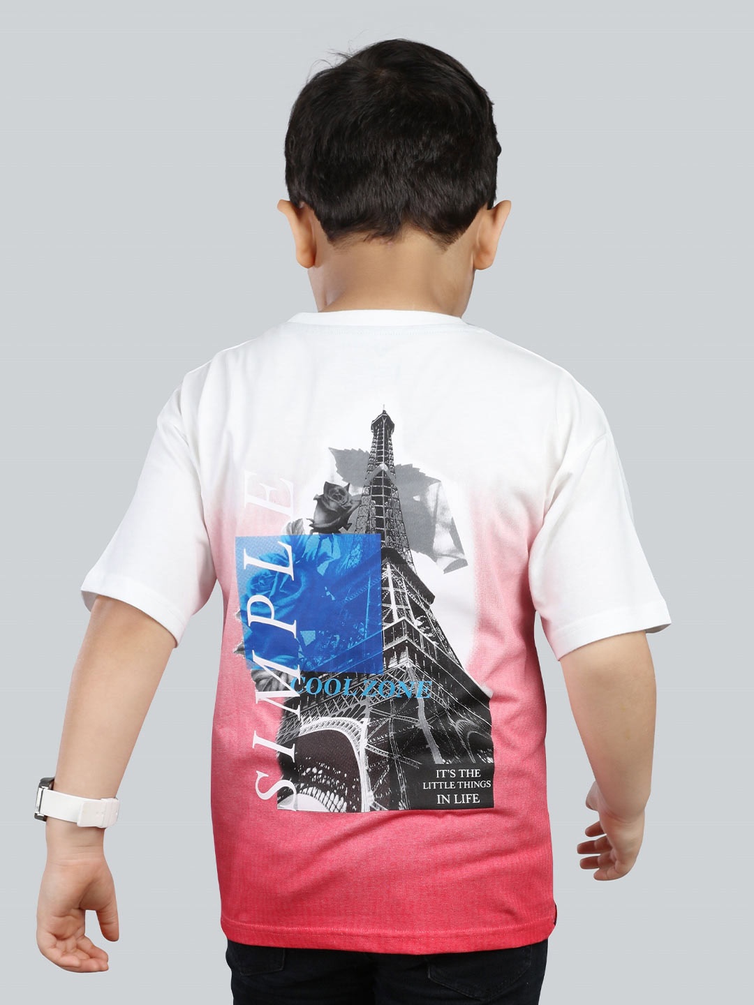 

3PIN Boys Typography Printed Oversized Round Neck Cotton T-shirt, Red