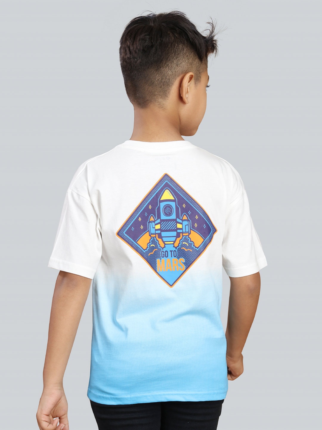 

3PIN Boys Graphic Printed Round Neck Oversized T-shirt, Blue
