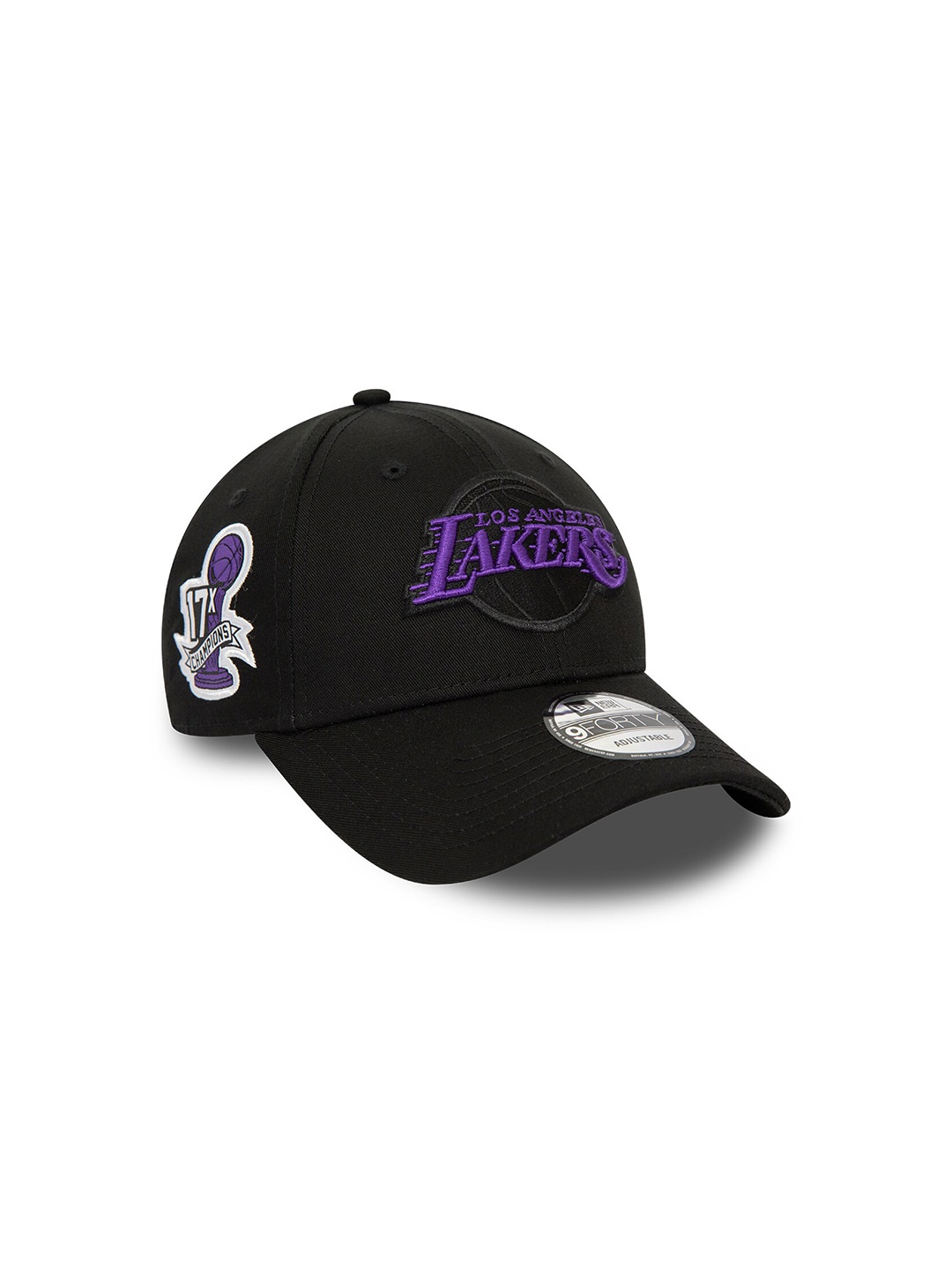 

New Era Unisex LA Lakers NBA Side Patch 9FORTY Adjustable Cap, Black