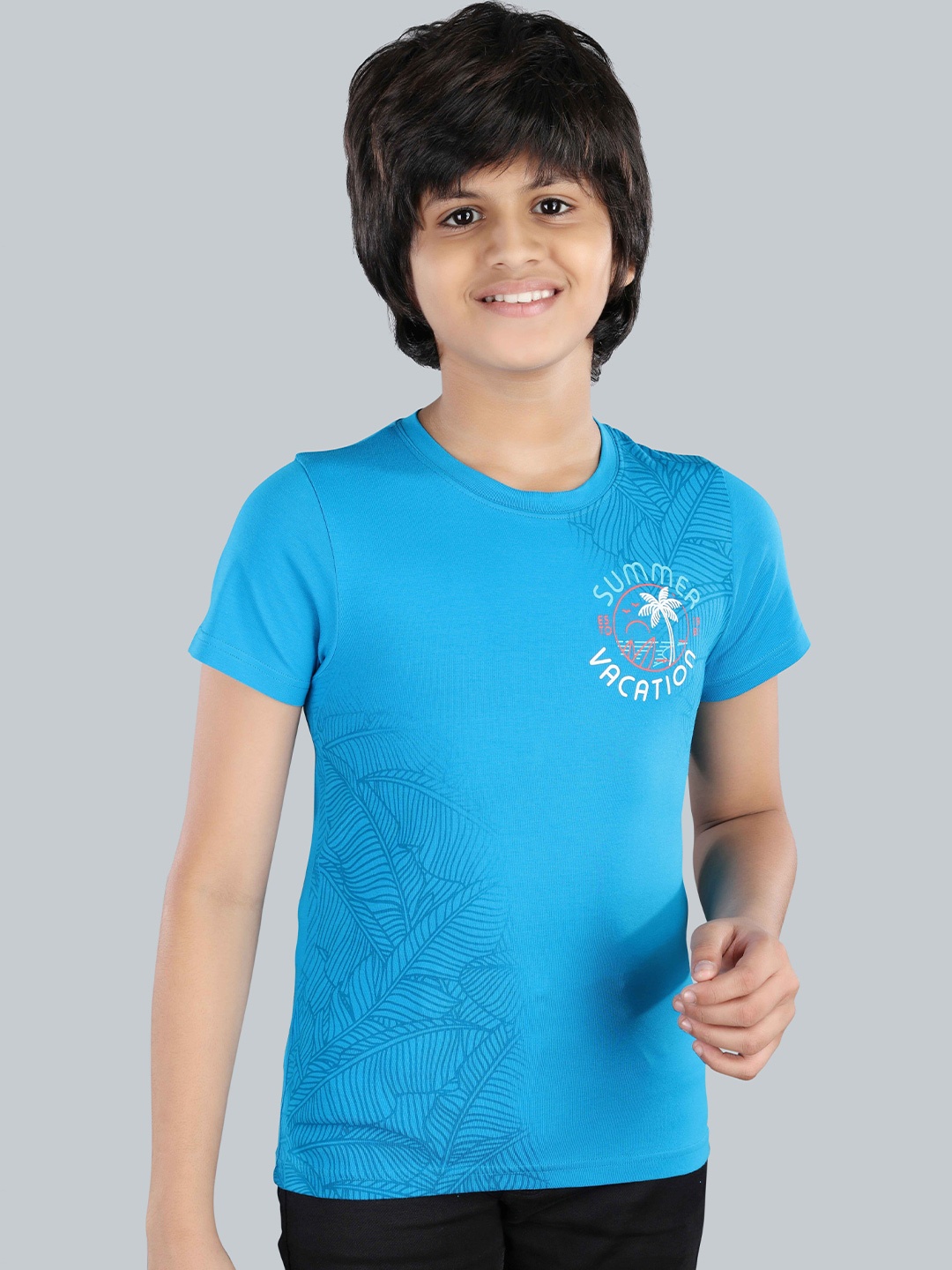 

3PIN Boys Printed Round Neck Short Sleeves T-shirt, Turquoise blue