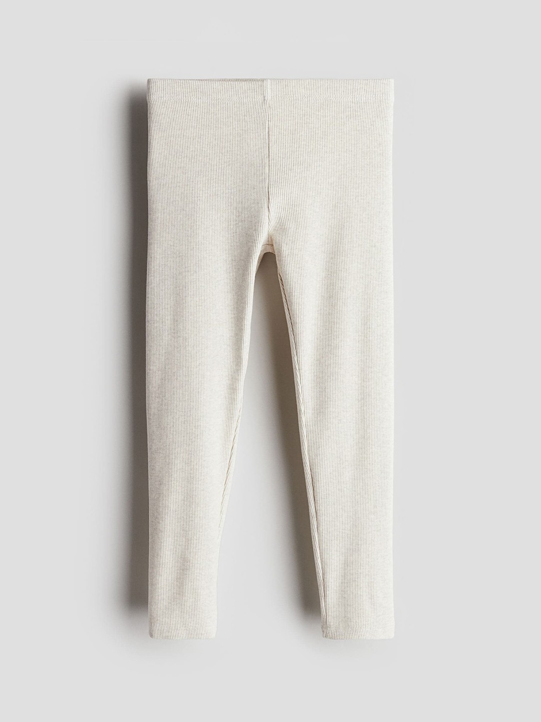 

H&M Girls Ribbed Jersey Leggings, Beige
