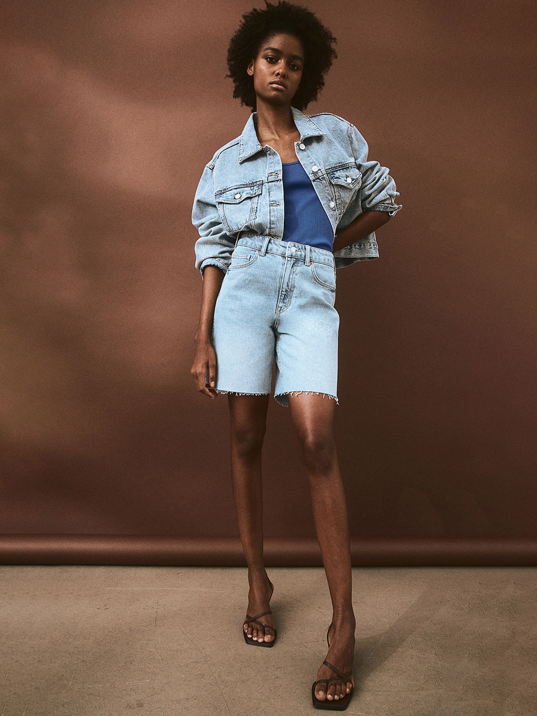 

H&M Women Denim Bermuda Shorts, Blue