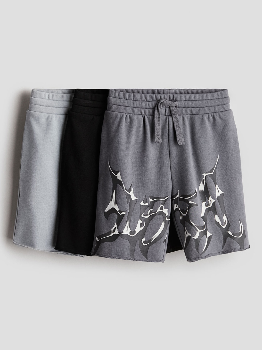 

H&M Boys 3-Pack Sweatshirt Shorts, Grey