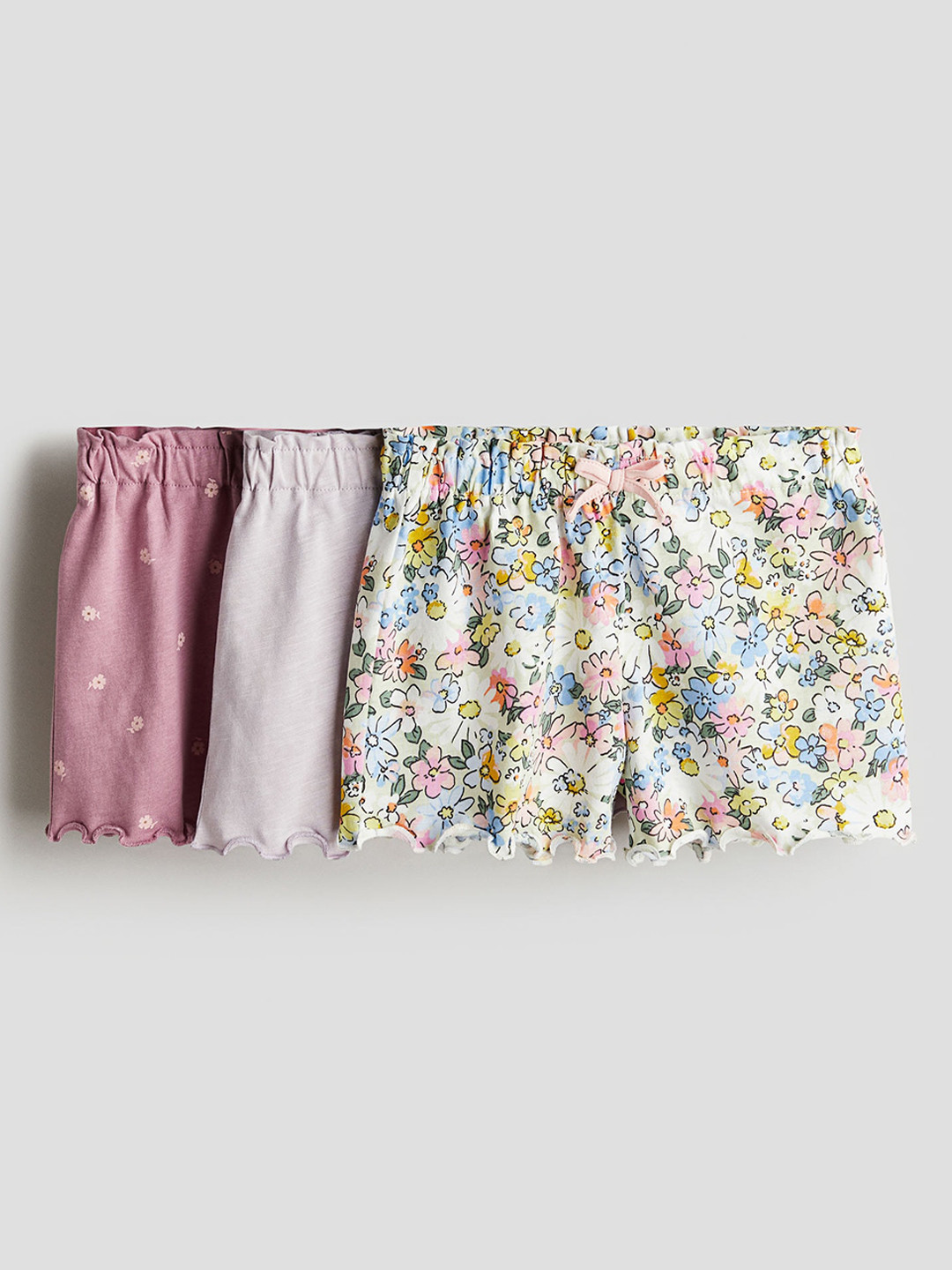 

H&M Girls Pure Cotton 3-Pack Jersey Shorts, Pink