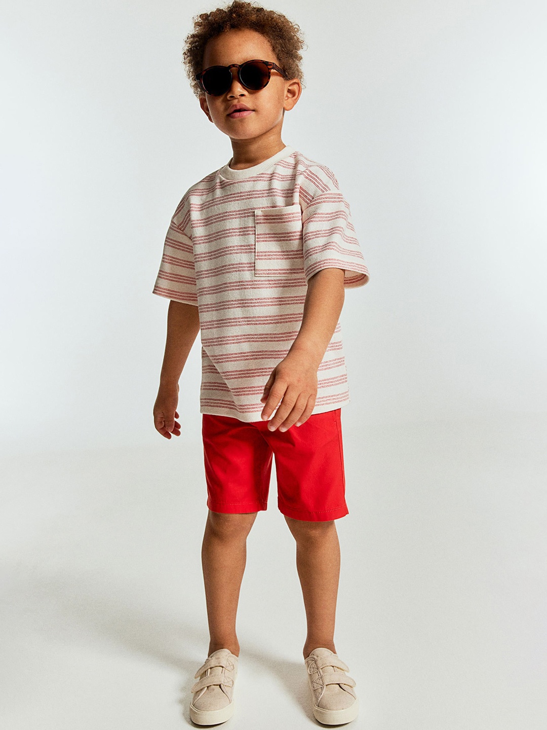 

H&M Boys Cotton Chino Shorts, Red