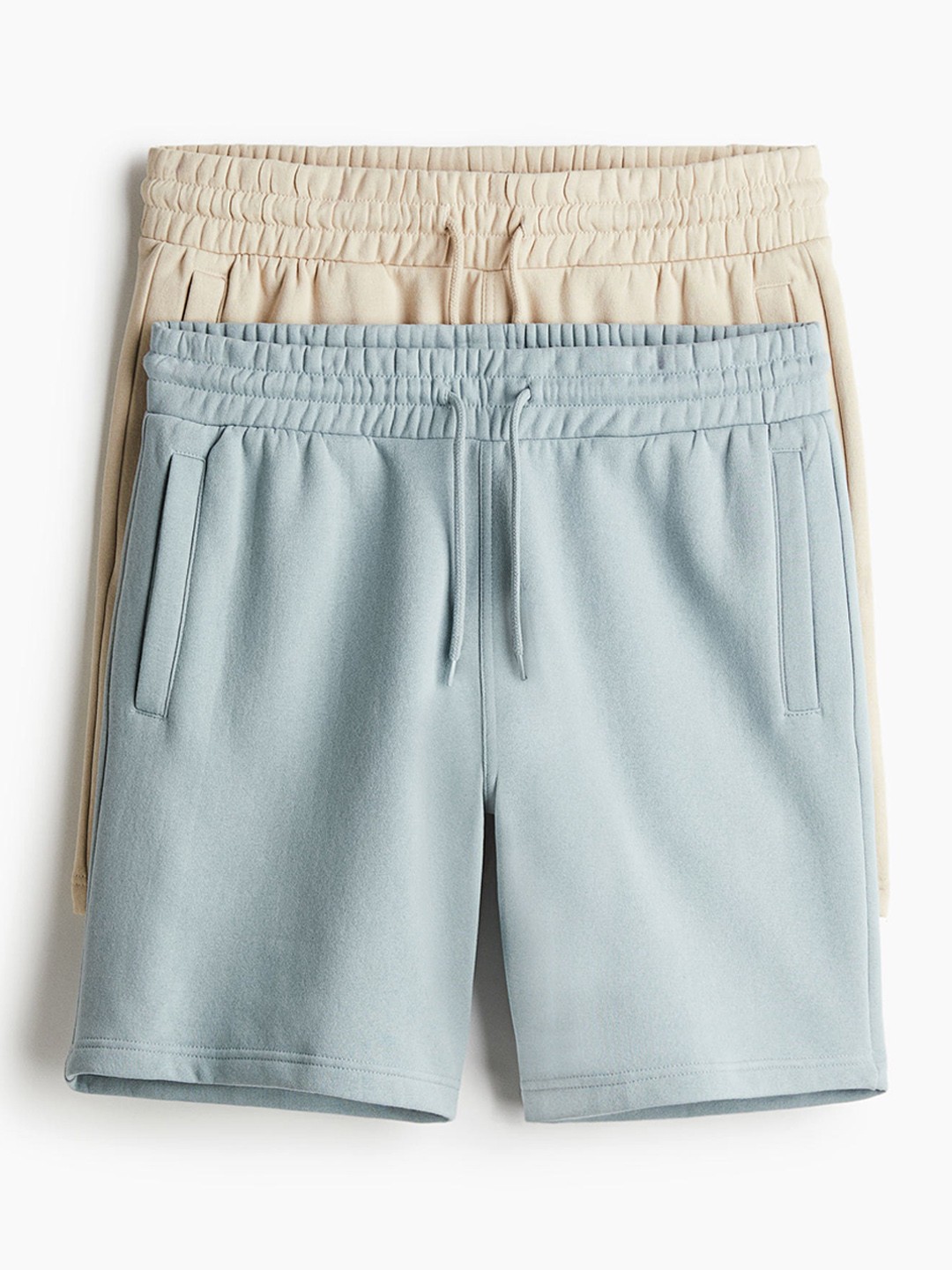 

H&M Men 2-Pack Regular Fit Sweatshorts, Beige