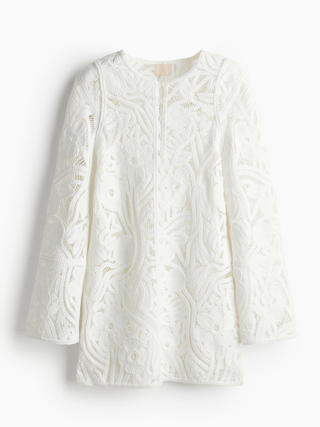 

H&M Women Crochet-Look Dress, White