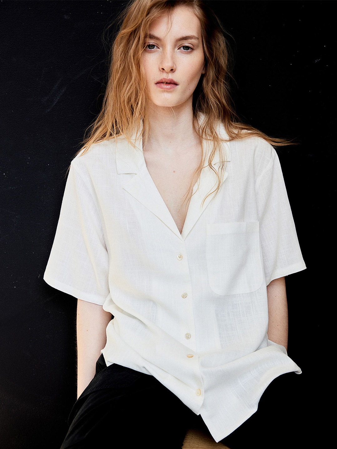 

H&M Airy Resort Shirt, White