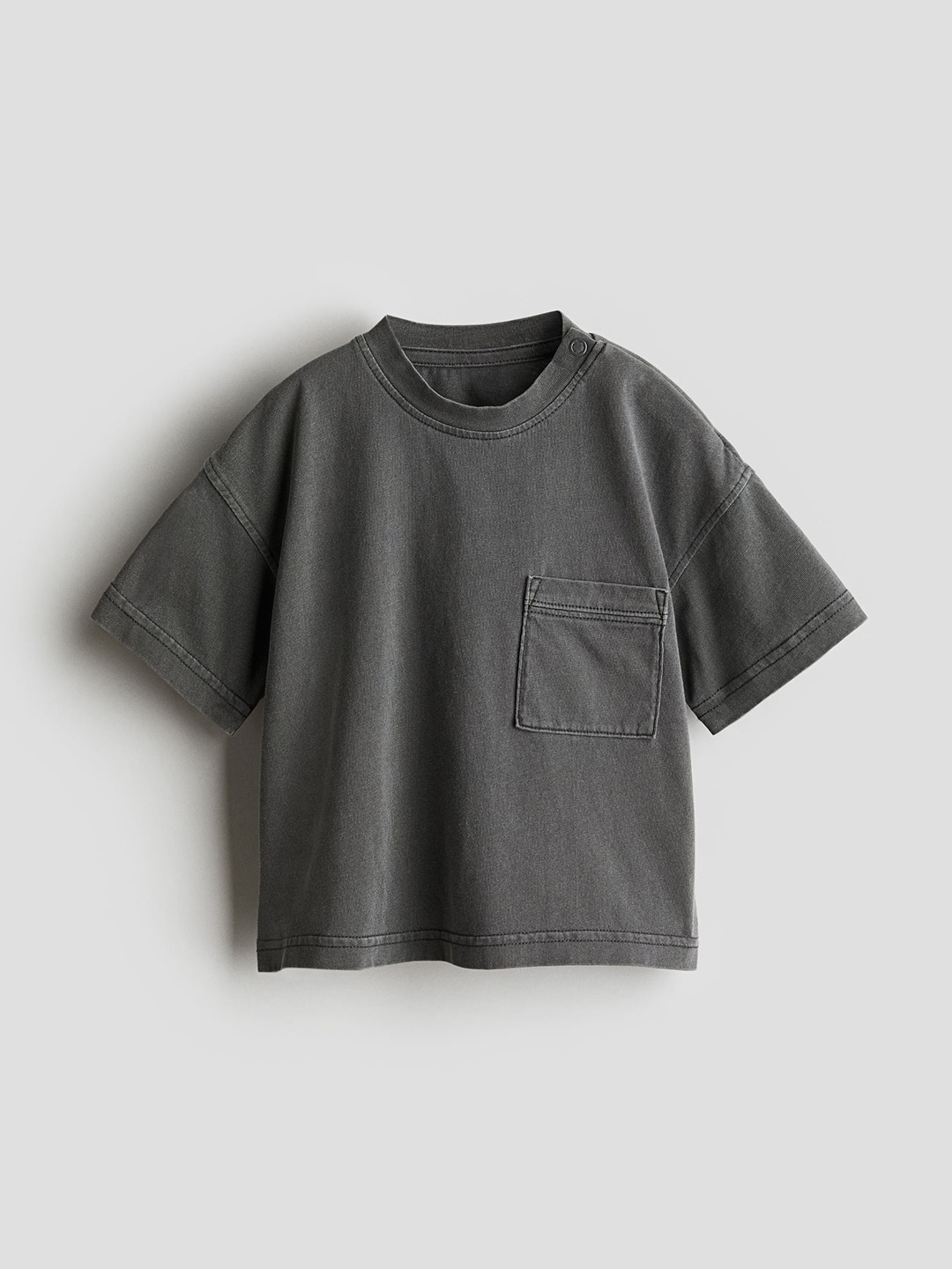 

H&M Boys Pure Cotton Washed-Look T-shirt, Grey