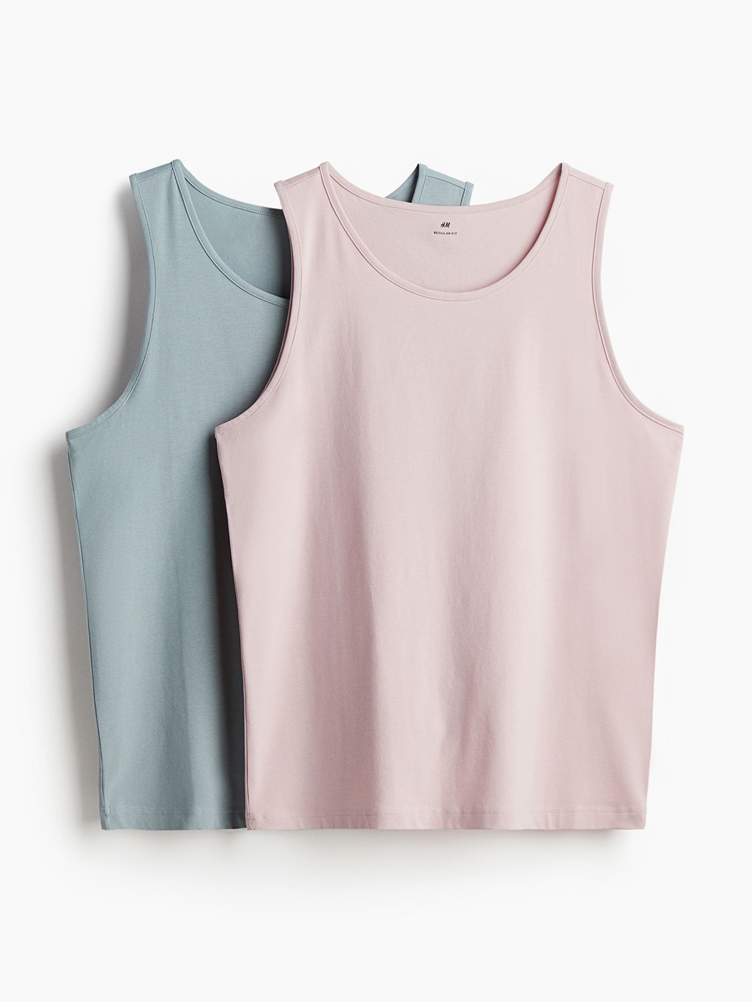 

H&M Men 2-Pack Regular Fit Vest Tops, Pink