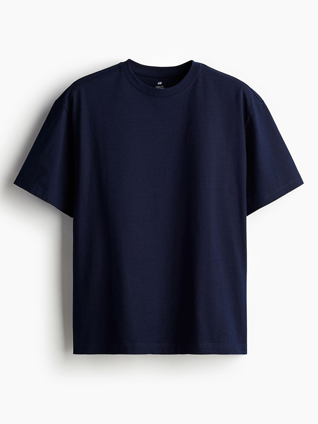 

H&M Men Pure Cotton Loose Fit T-shirt, Navy blue