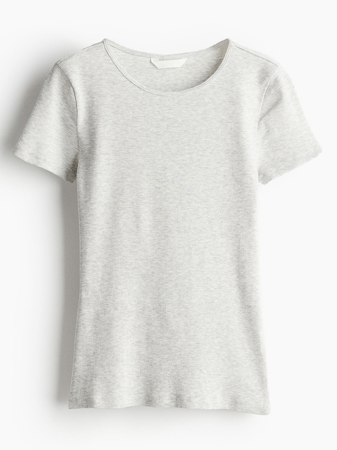 

H&M Women Ribbed T-shirt, Grey