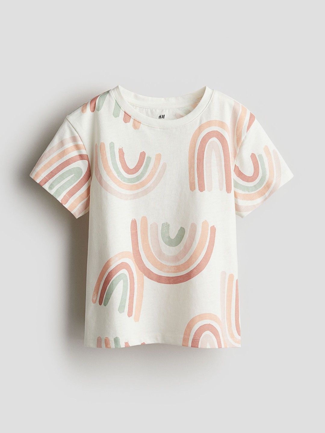 

H&M Girls Pure Cotton Printed T-shirt, White
