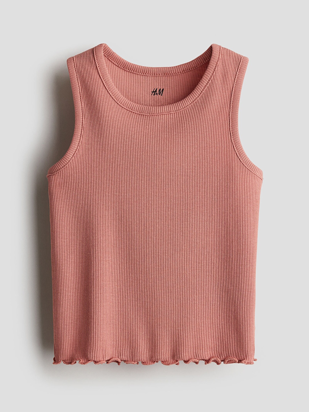 

H&M Girls Ribbed Vest Top, Pink