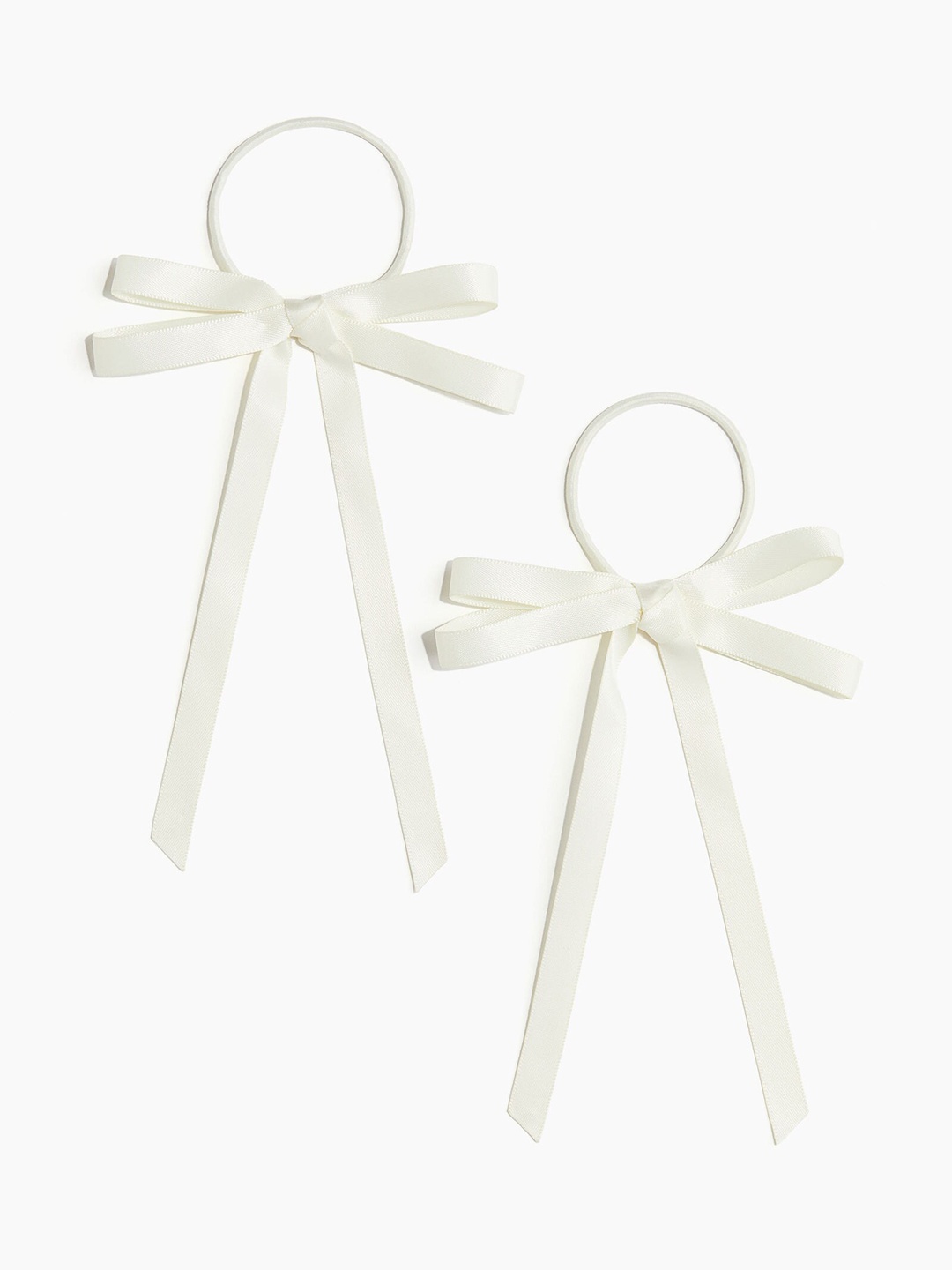 

H&M 2-Pack Bow-Detail Hair Elastics, White