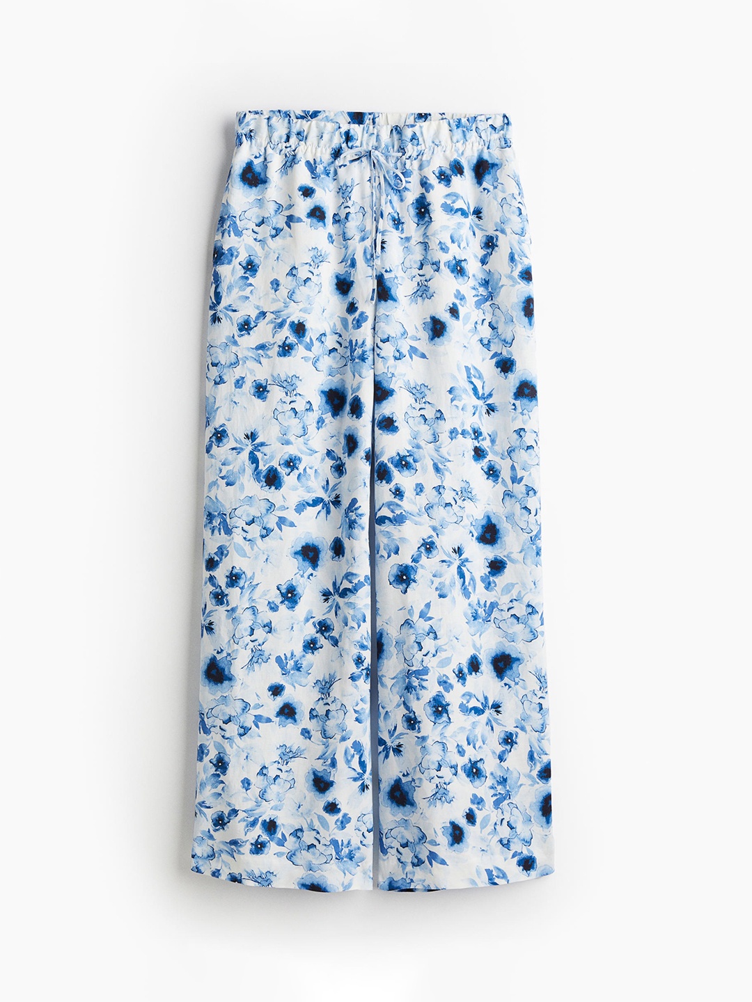 

H&M Women Linen-Blend Trousers, White