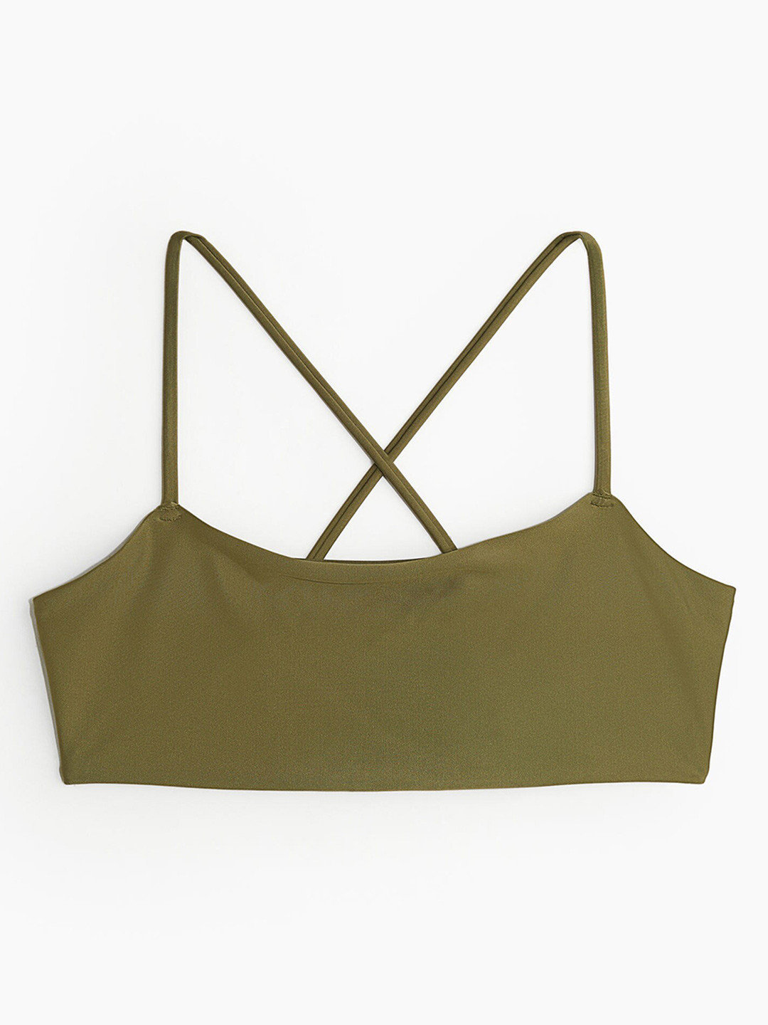 

H&M Women Tie-Detail Bikini Top, Green