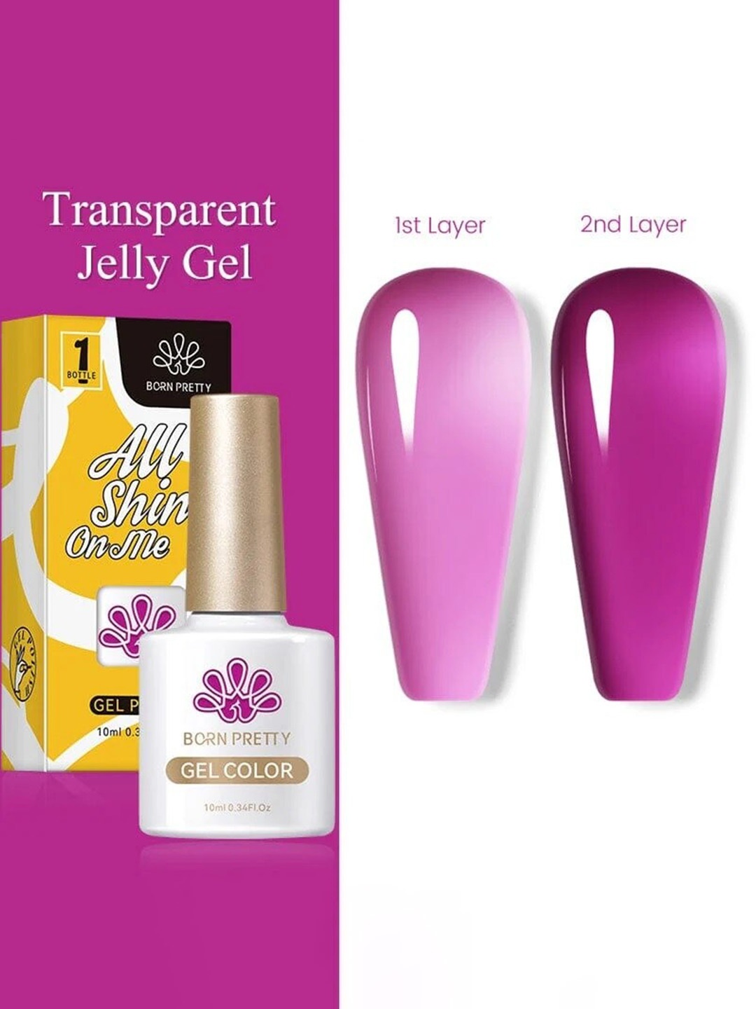 

BORN PRETTY Jelly Nude Gel Soak Off Gel Nail Polish - 10 ml - JN47