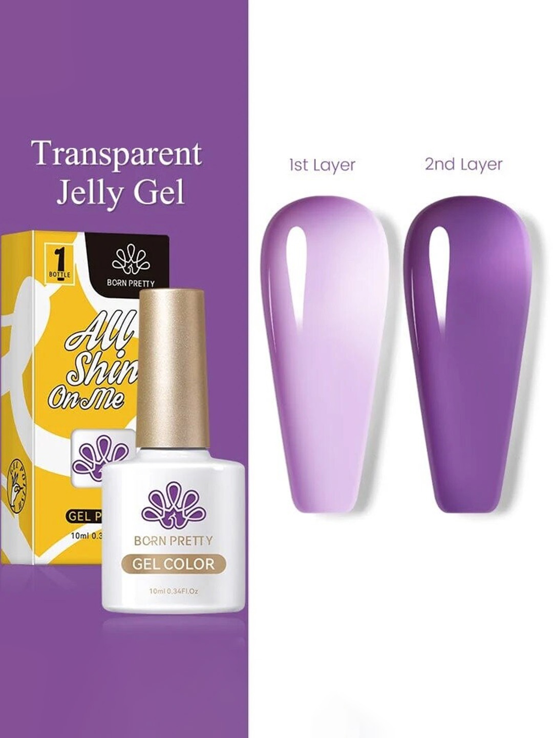 

BORN PRETTY Jelly Nude Gel Soak Off Gel Nail Polish - 10 ml - JN44