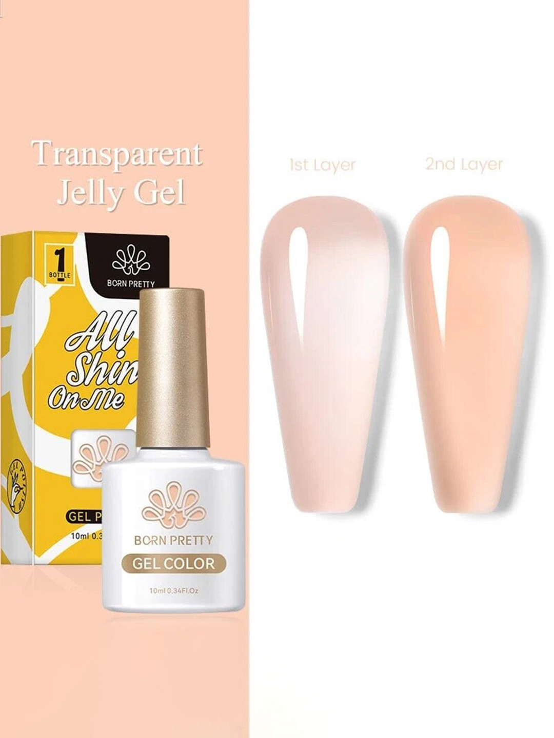 

BORN PRETTY Jelly Nude Gel Soak Off Gel Nail Polish - 10 ml - JN15