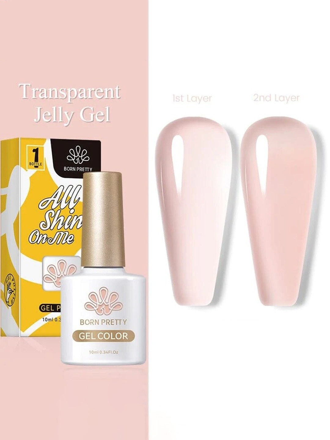 

BORN PRETTY Jelly Nude Gel Soak Off Gel Nail Polish - 10 ml - JN14