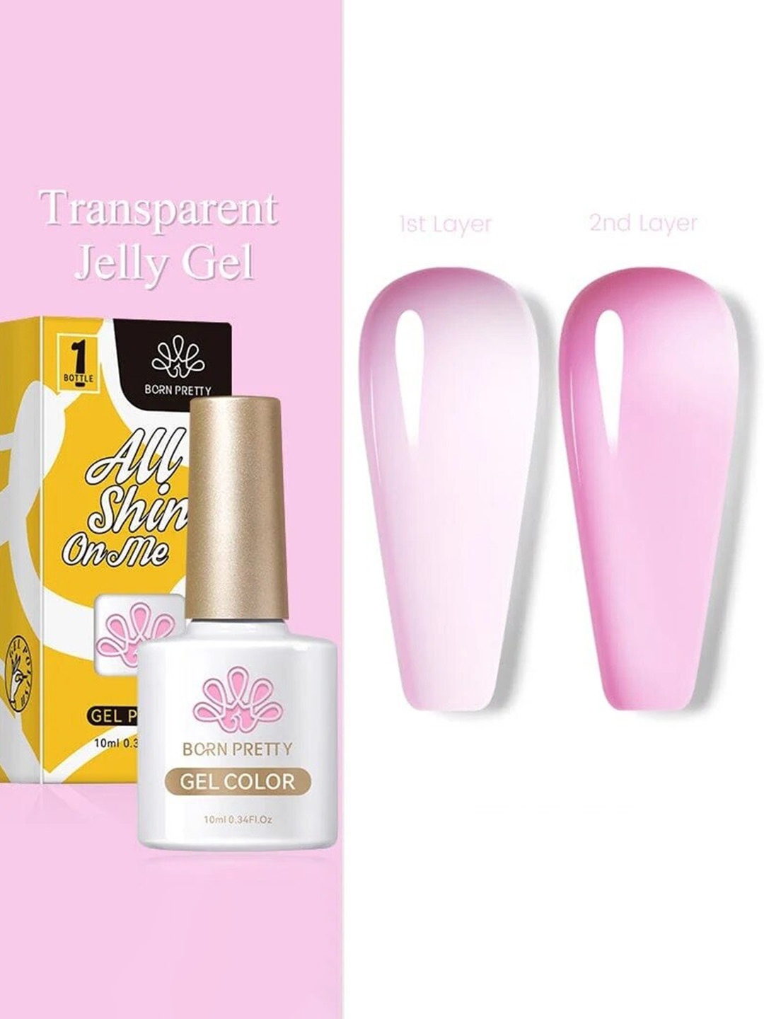 

BORN PRETTY Jelly Nude Gel Soak Off Gel Nail Polish - 10 ml - JN23