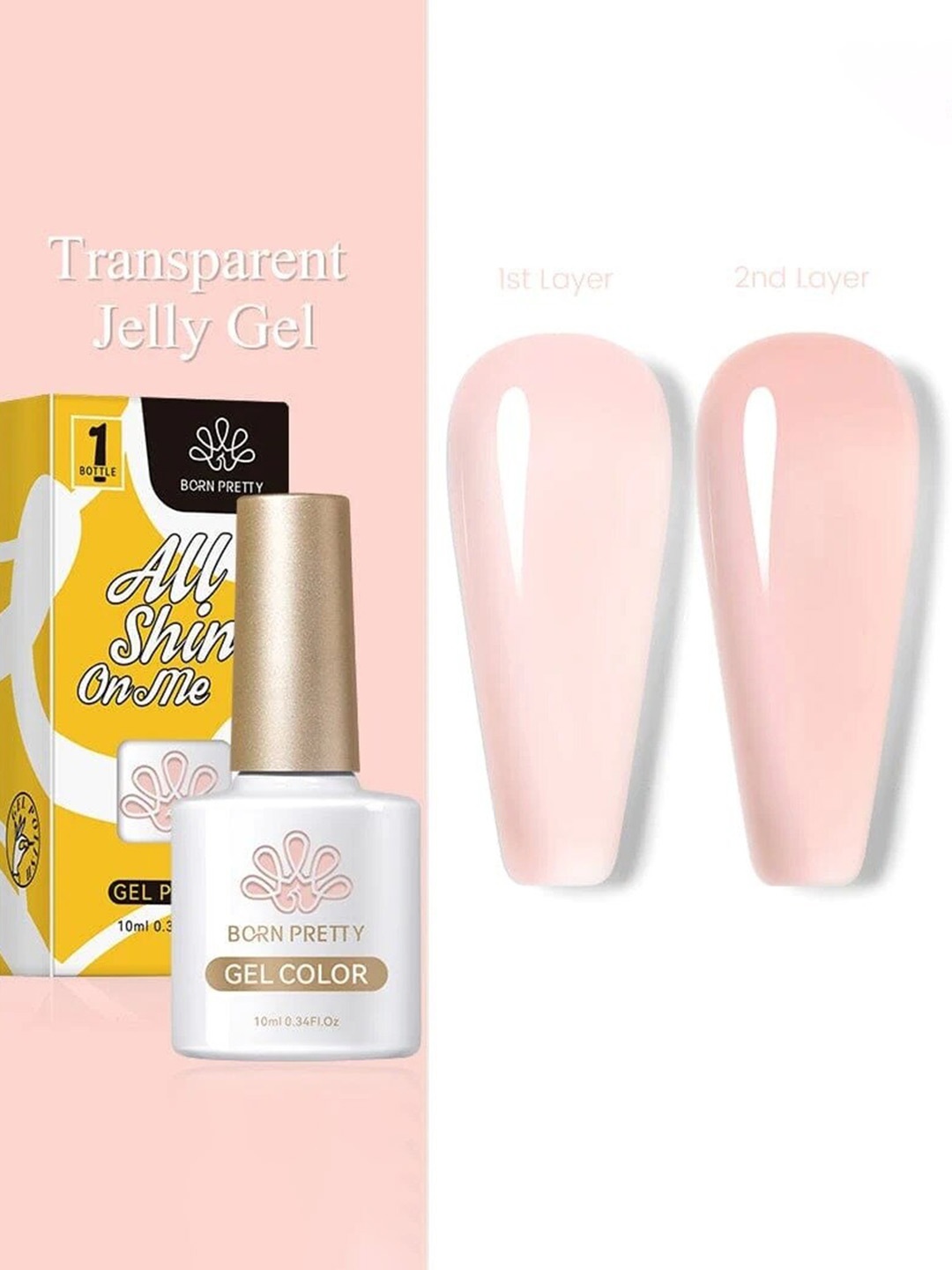 

BORN PRETTY Jelly Nude Gel Soak Off Nail Polish - 10 ml - JN13