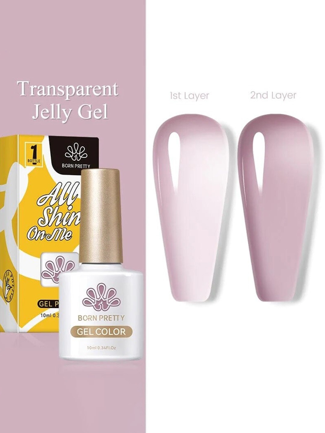 

BORN PRETTY All Shine On Me Soak Off Gel Nail Polish - 10ml - JN06, Nude