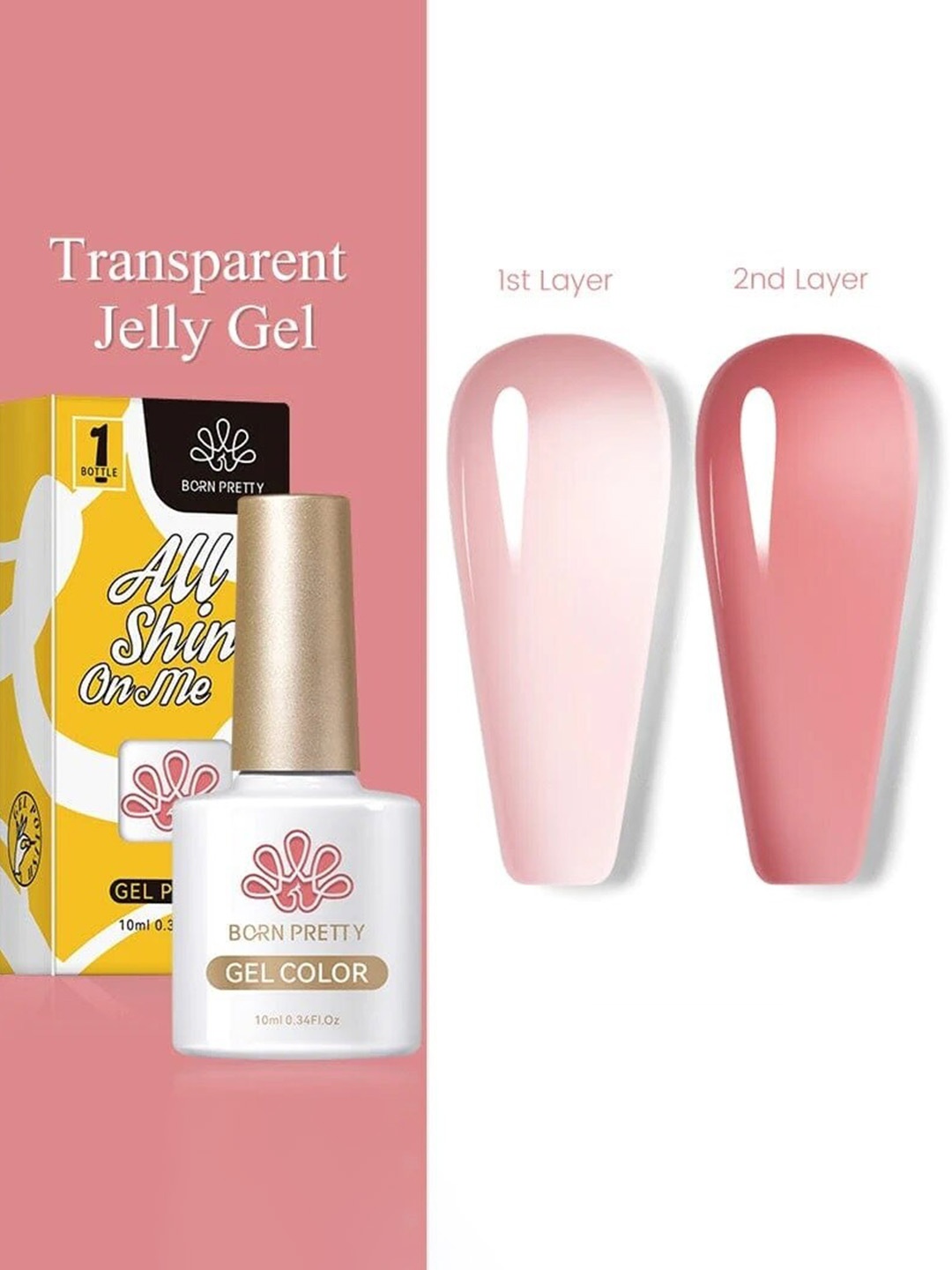 

BORN PRETTY All Shine On Me Soak Off Gel Nail Polish - 10ml - JN09, Nude