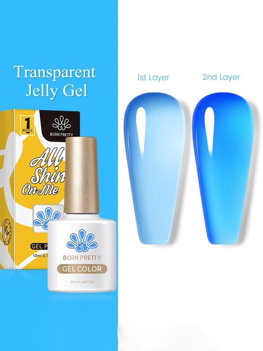 

BORN PRETTY All Shine On Me Soak Off Gel Nail Polish - 10ml - JN29, Nude