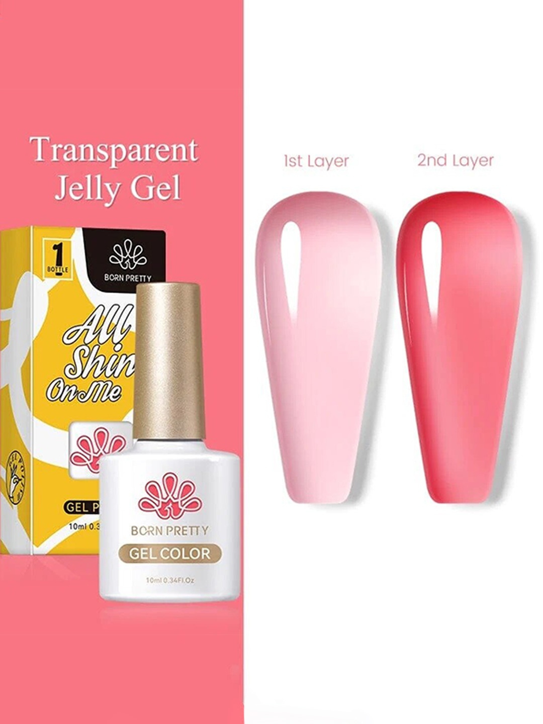 

BORN PRETTY All Shine On Me Soak Off Gel Nail Polish - 10ml - JN30, Nude