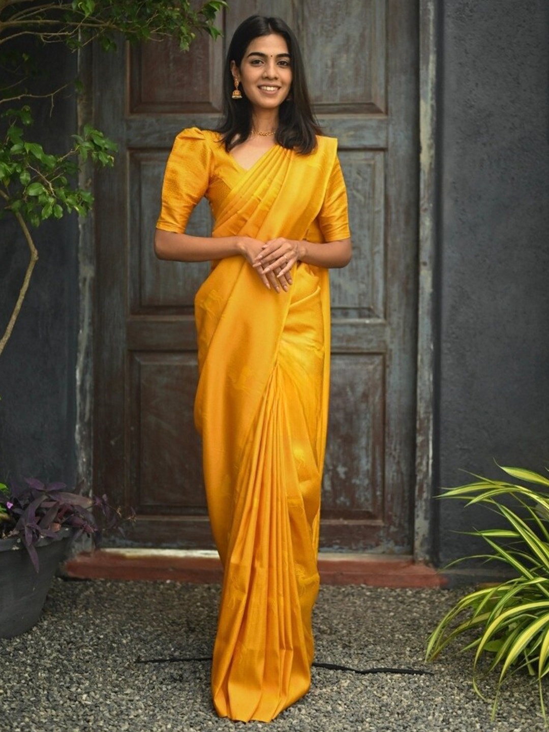 

HOLLYBEE TELLS Ethnic Motifs Woven Design Zari Pure Silk Paithani Saree, Yellow