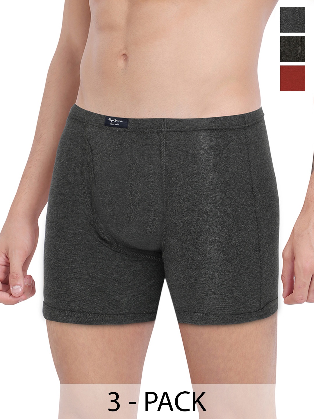 

Pepe Jeans Pack Of 3 Mid-Rise Trunks 8937021-1-8937099, Charcoal