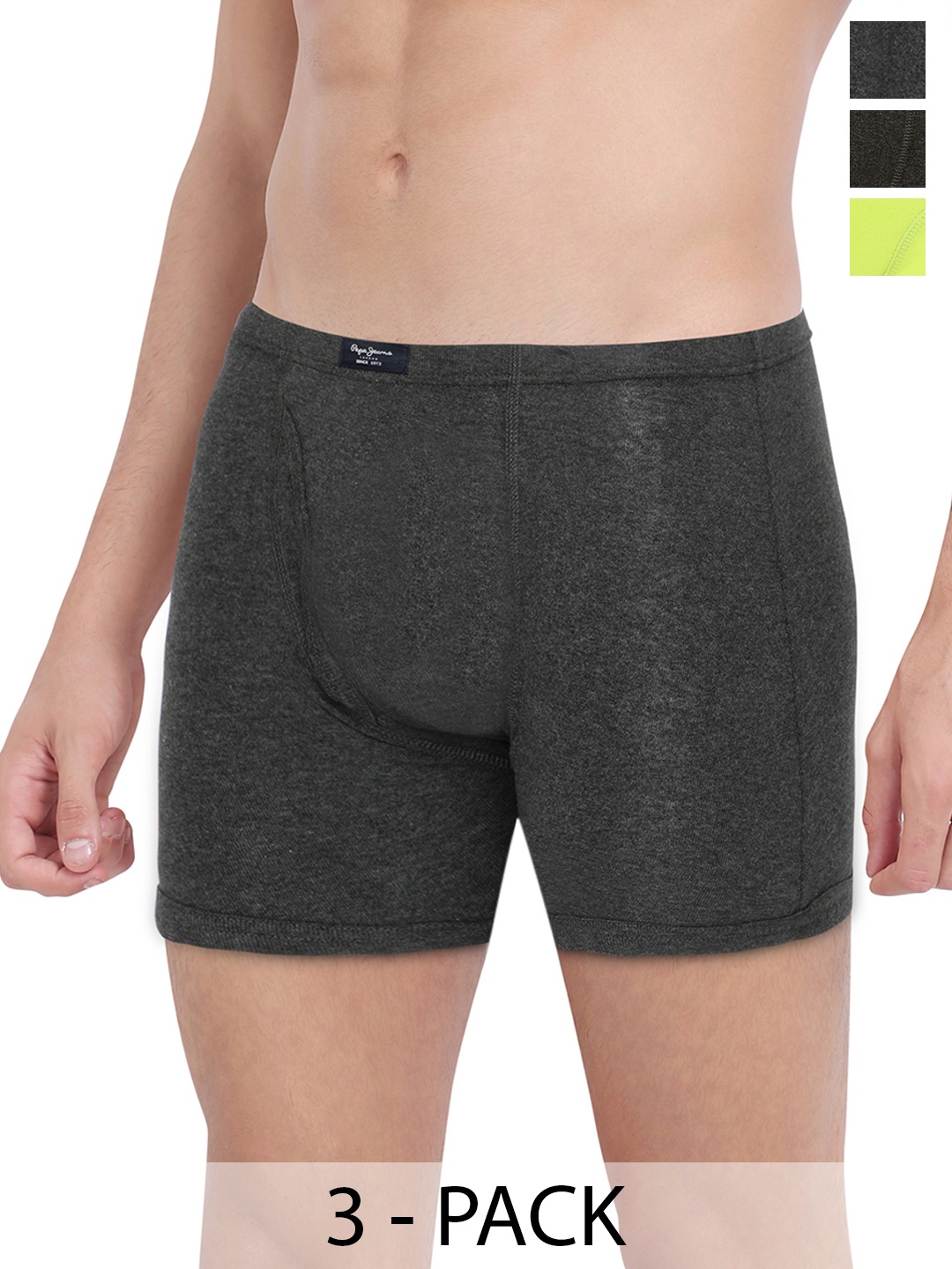 

Pepe Jeans Pack Of 3 Mid-Rise Trunks 8937203-1-8937021, Charcoal