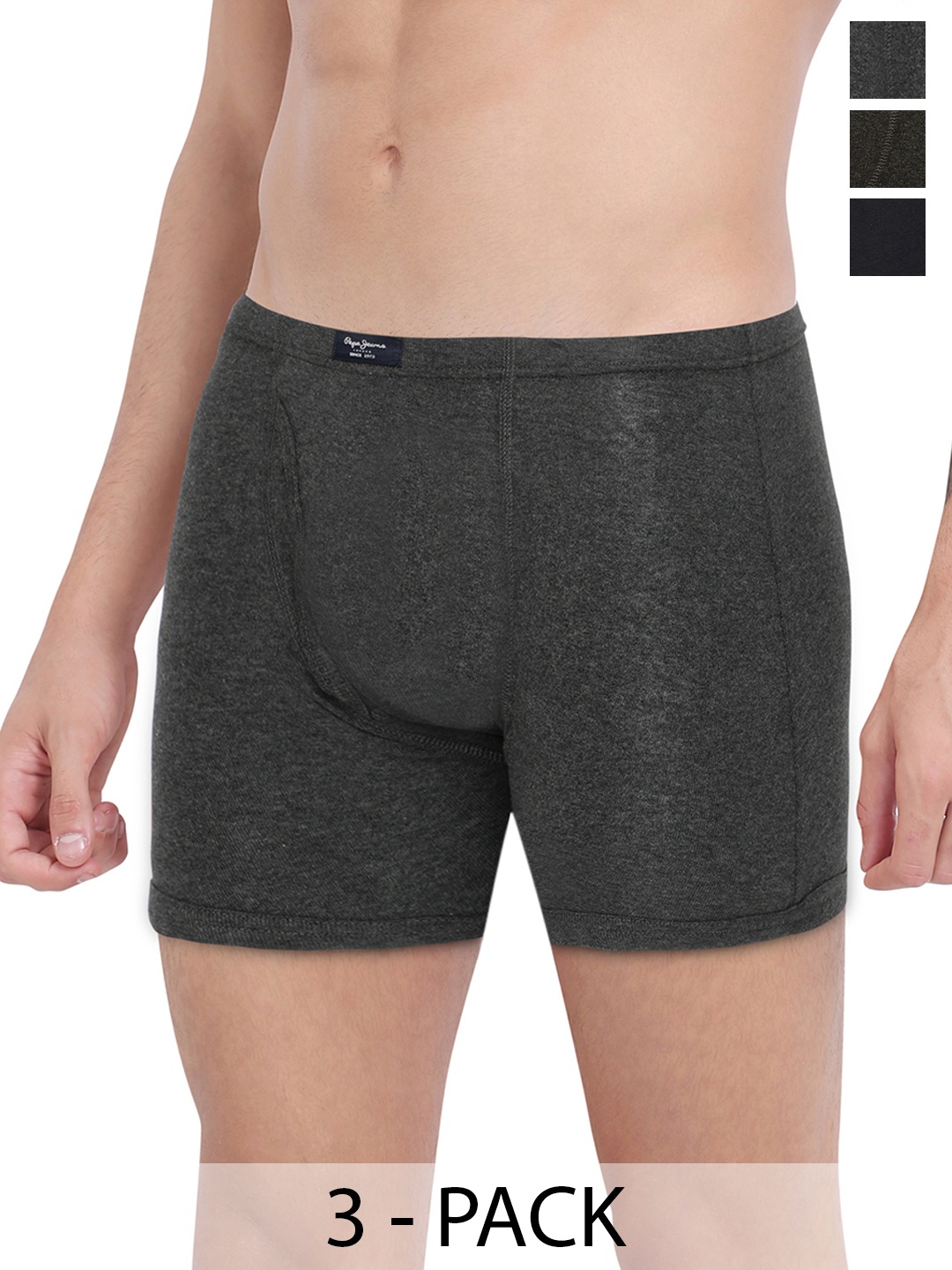 

Pepe Jeans Pack Of 3 Mid-Rise Trunks 8937021-1-14179486, Charcoal