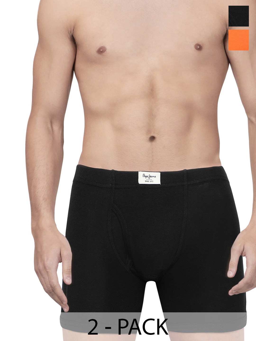 

Pepe Jeans Pack Of 2 Mid-Rise Trunks 8937045-1-8937049, Black