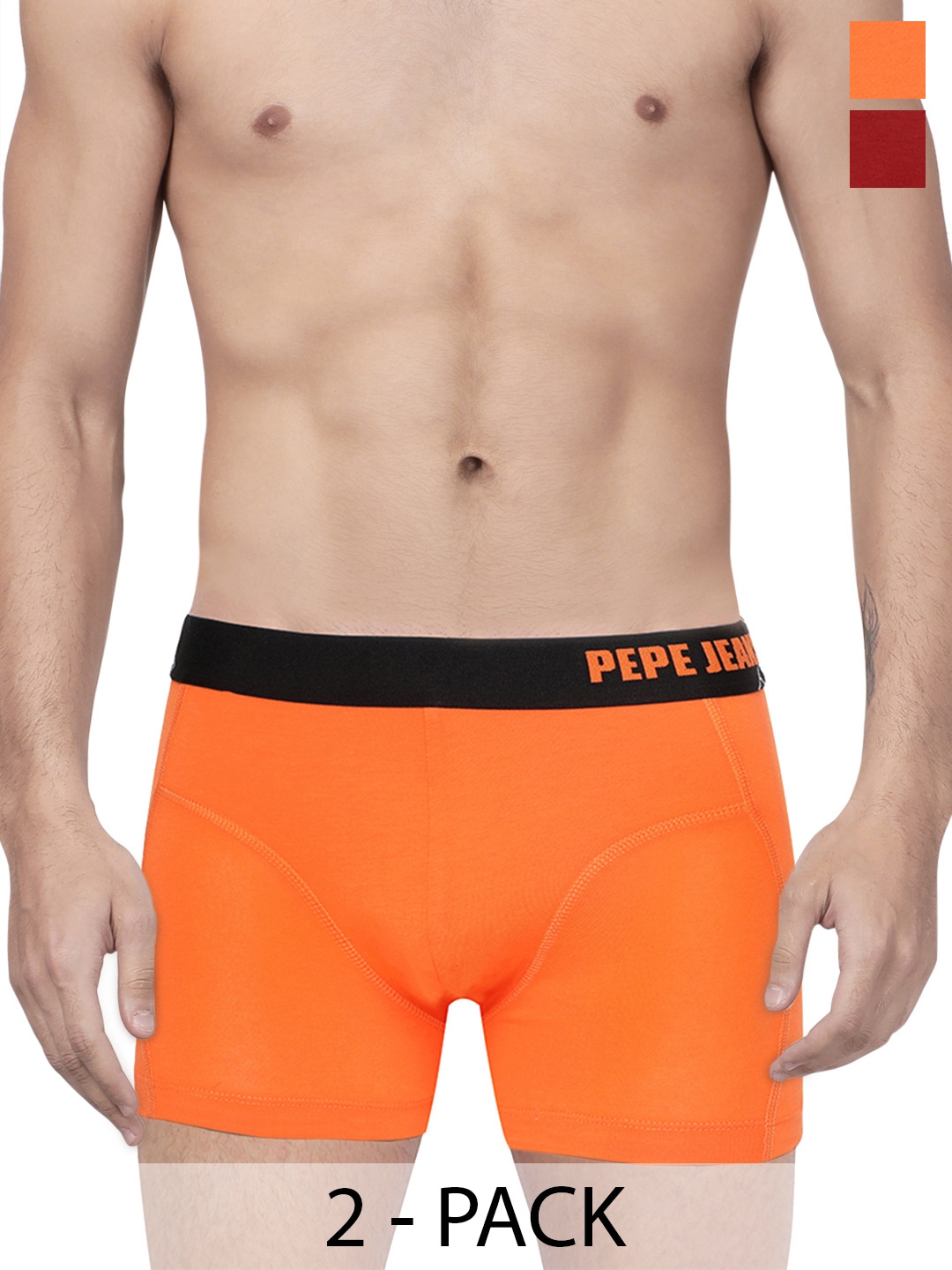 

Pepe Jeans Pack Of 2 Mid-Rise Trunks 8937045-1-8937073, Orange