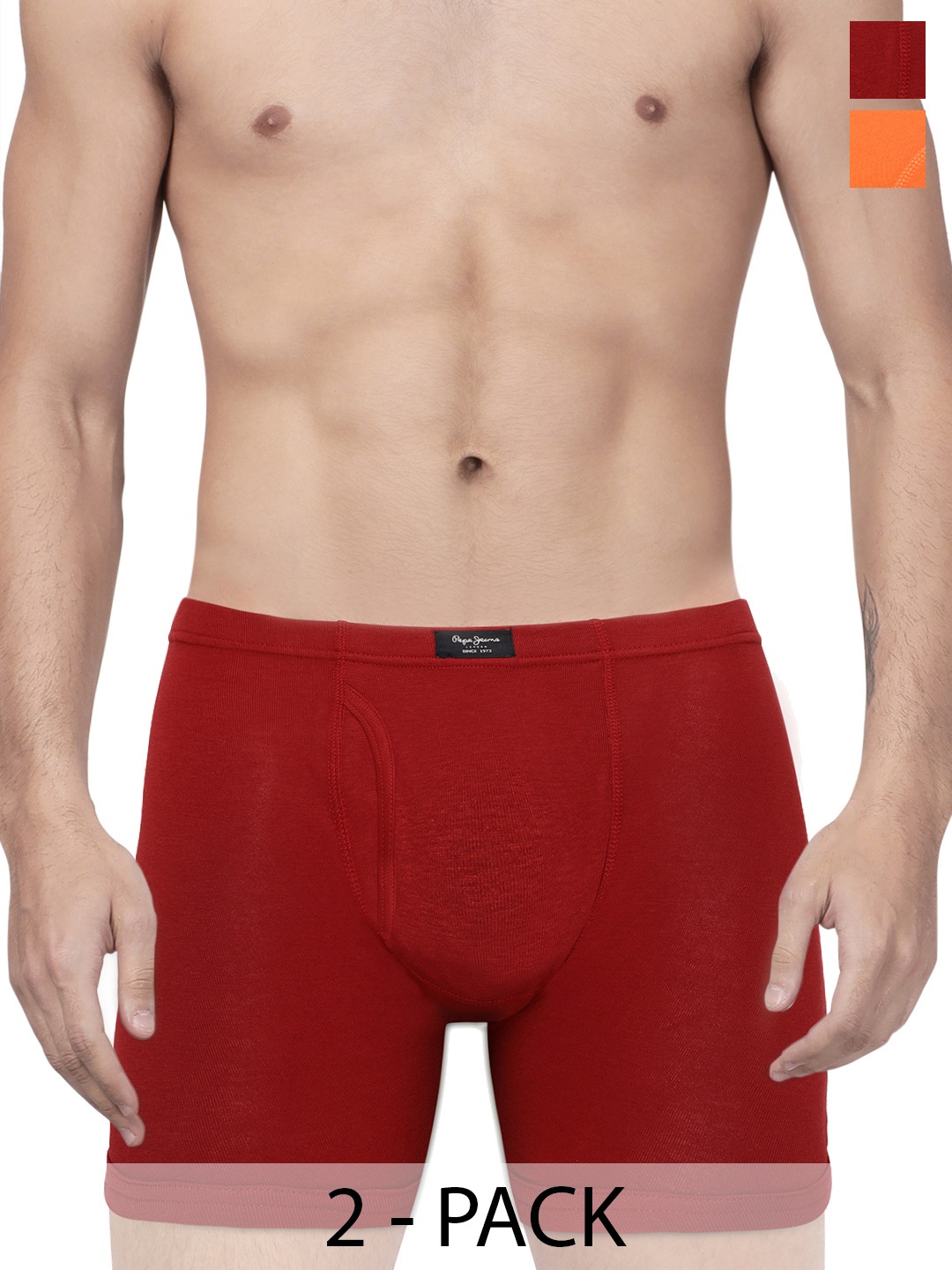 

Pepe Jeans Pack Of 2 Mid-Rise Trunks 8937115-1-8937045, Red