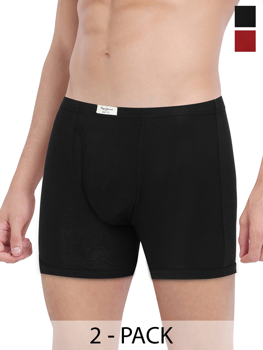 

Pepe Jeans Pack Of 2 Mid-Rise Trunks 8937049-1-8937073, Black