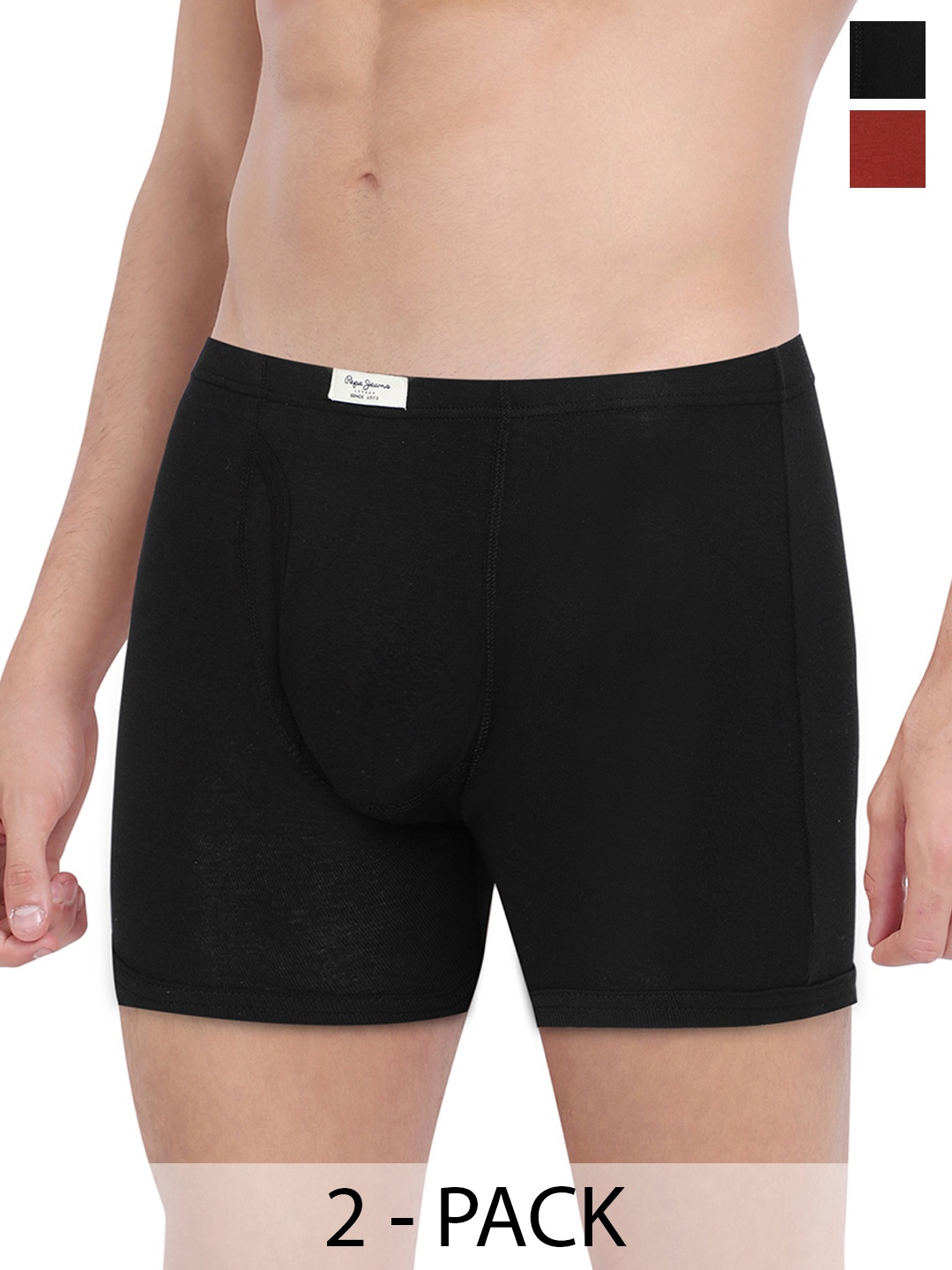 

Pepe Jeans Pack Of 2 Mid-Rise Trunks 8937049-1-8937099, Black