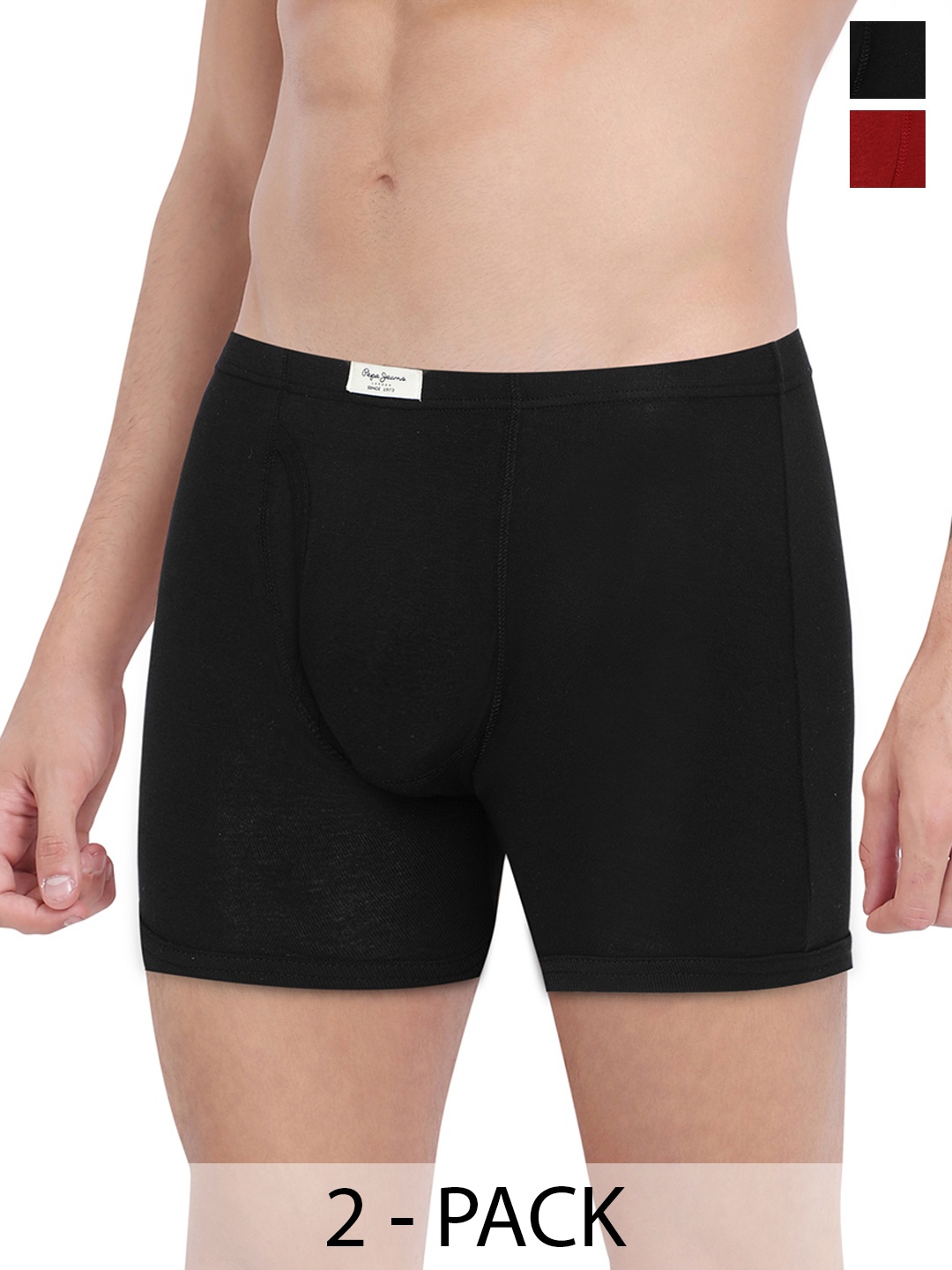 

Pepe Jeans Pack Of 2 Mid-Rise Trunks 8937115-1-8937049, Black