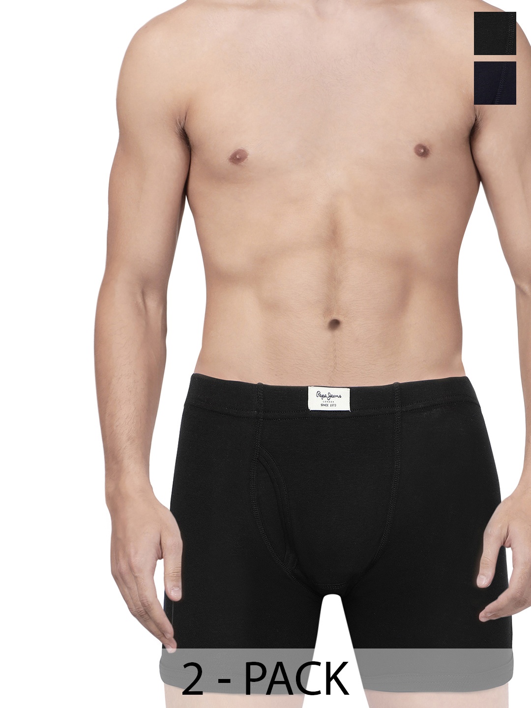 

Pepe Jeans Pack Of 2 Mid-Rise Trunks 8937049-1-8937195, Black